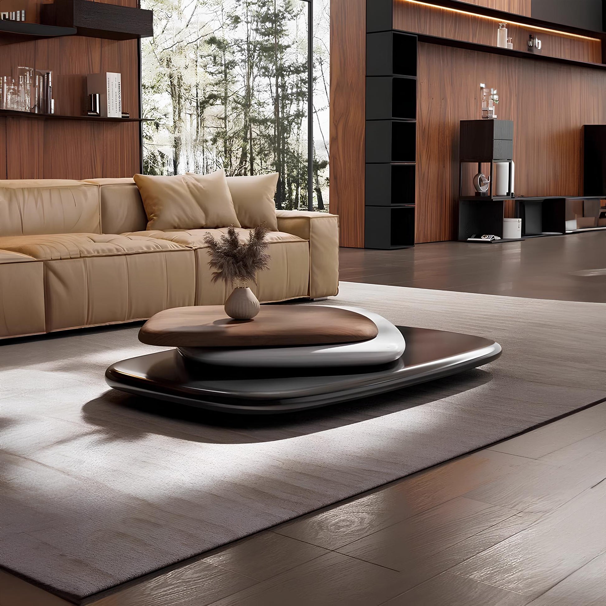 3 layers Rotating Coffee Table - Homevalley.co.uk