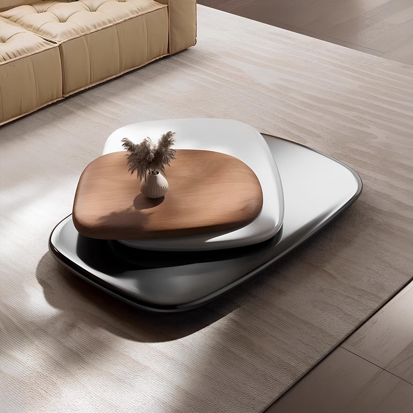3 layers Rotating Coffee Table - Homevalley.co.uk