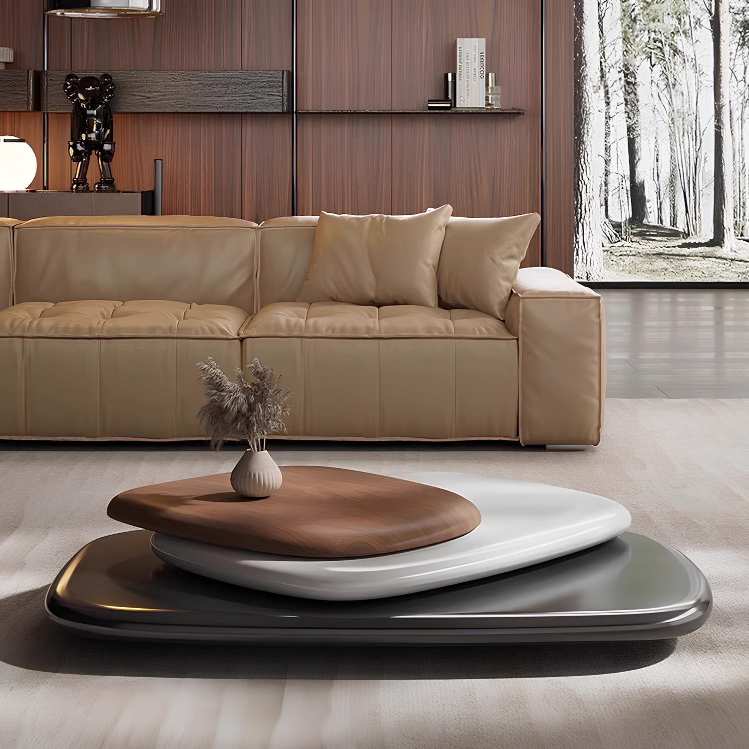 3 layers Rotating Coffee Table - Homevalley.co.uk
