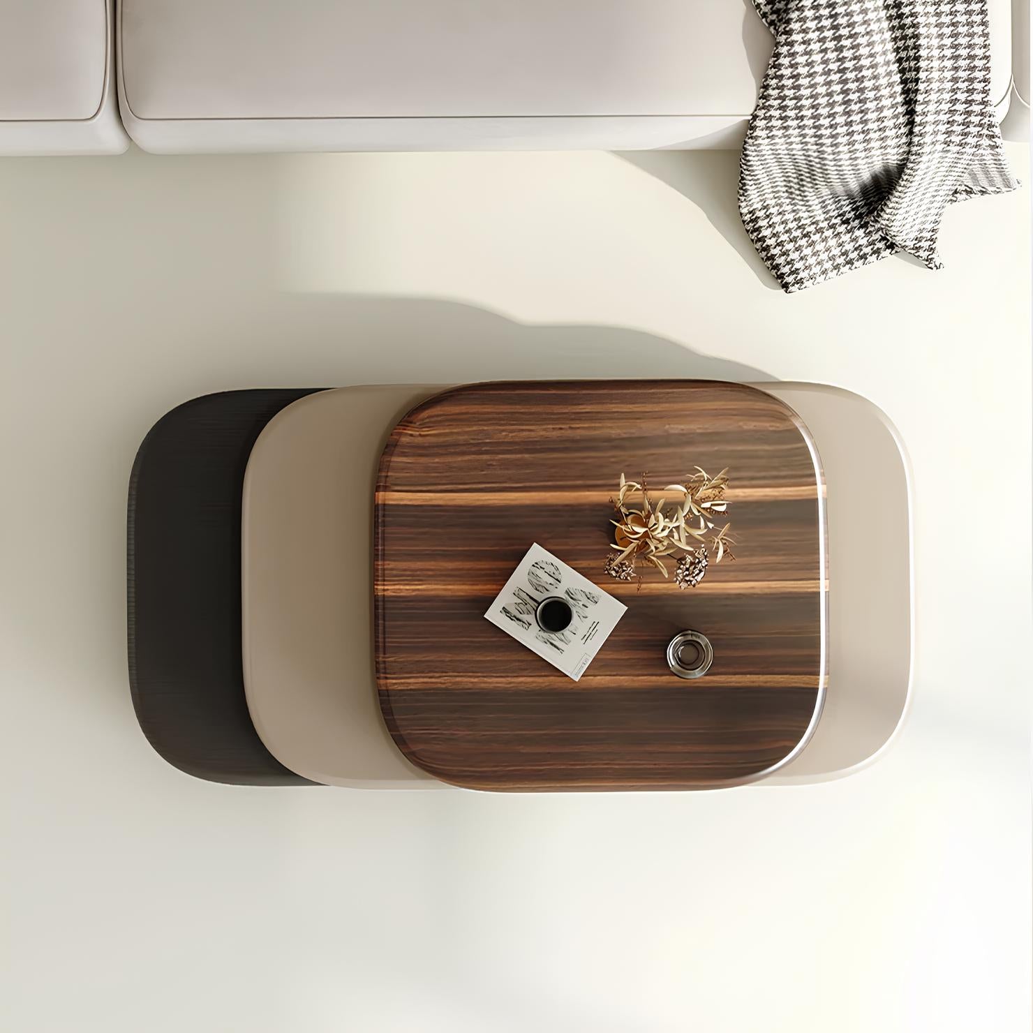 3 Layers Wooden Rotating Coffee Table - Homevalley.co.uk