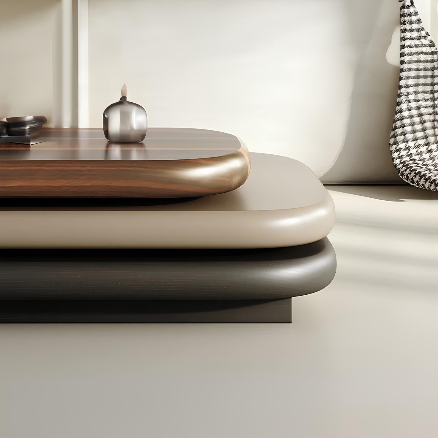 3 Layers Wooden Rotating Coffee Table - Homevalley.co.uk
