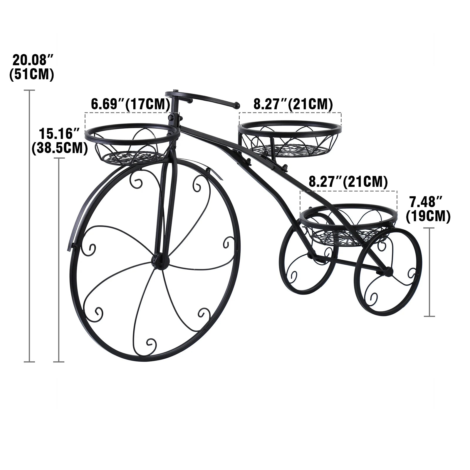 3 Tier Tricycle Flower Pot Plant Holder - Homevalley.co.uk