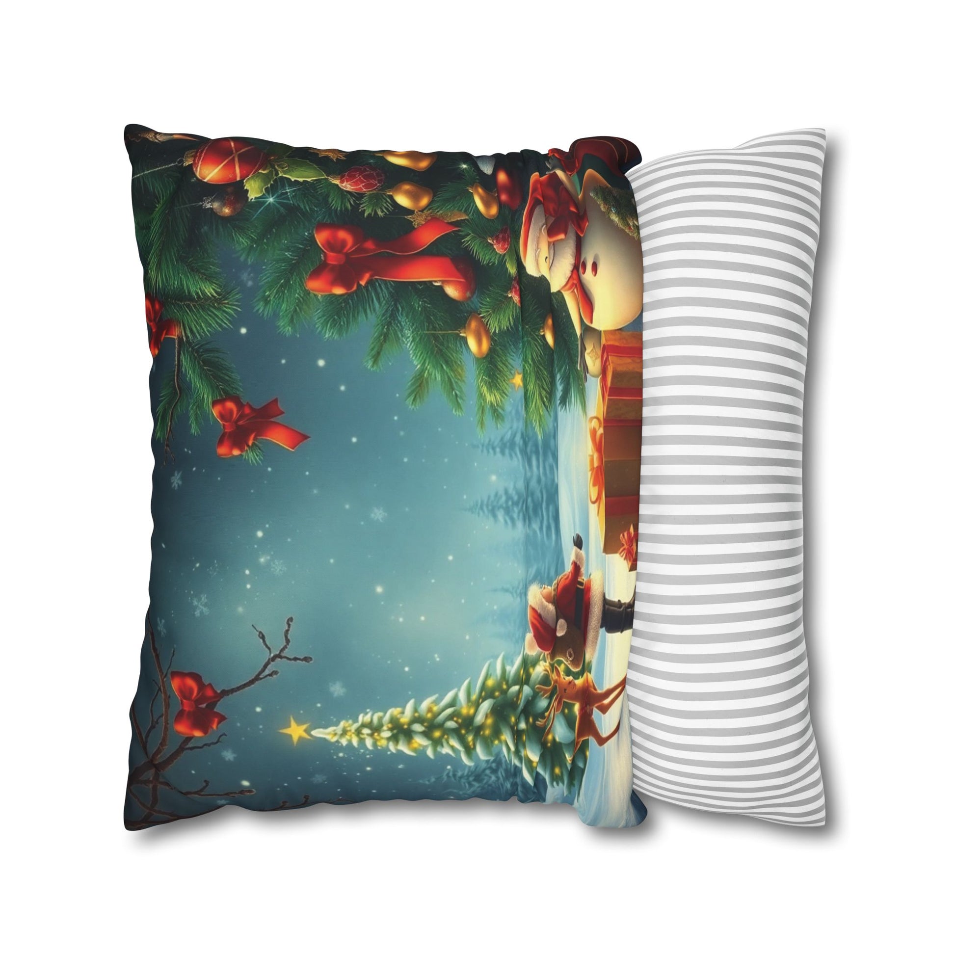 Christmas Square Pillowcase, Holiday Cushion Cover, Festive Throw Pillow, Xmas Decor, Home Decor Gift - Homevalley.co.uk