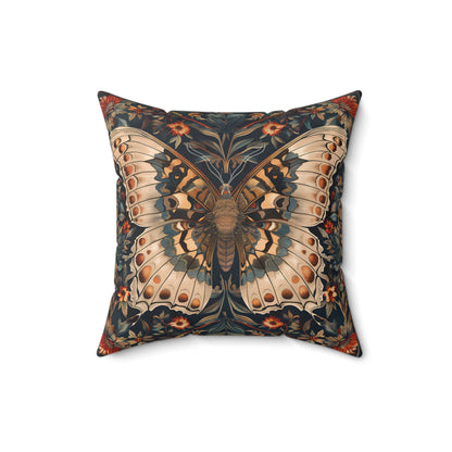 Butterfly Design Square Pillow, Butterflies and Flowers, insert included - Homevalley.co.uk