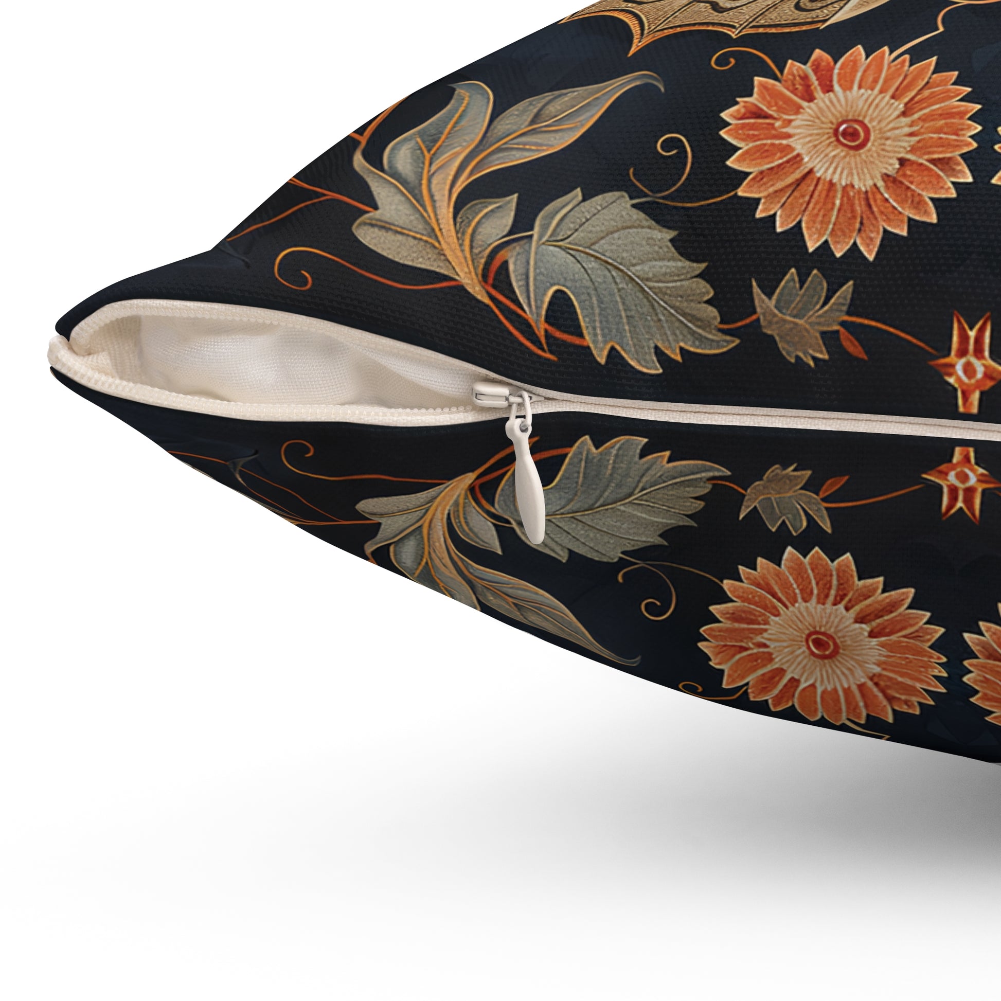 Butterfly Design Square Pillow, Butterflies and Flowers, insert included - Homevalley.co.uk