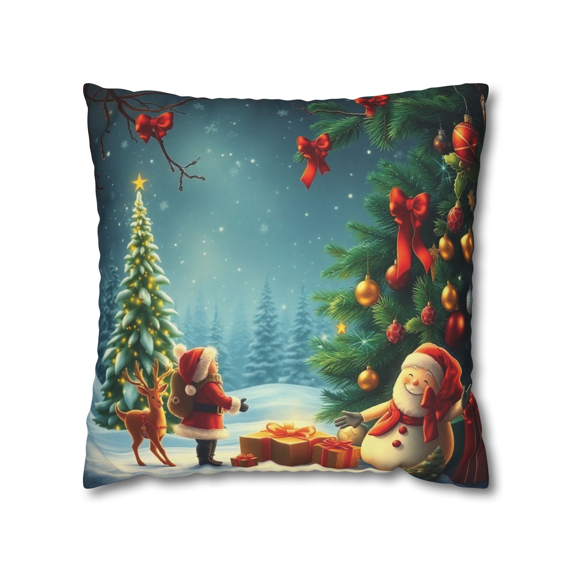 Christmas Square Pillowcase, Holiday Cushion Cover, Festive Throw Pillow, Xmas Decor, Home Decor Gift - Homevalley.co.uk