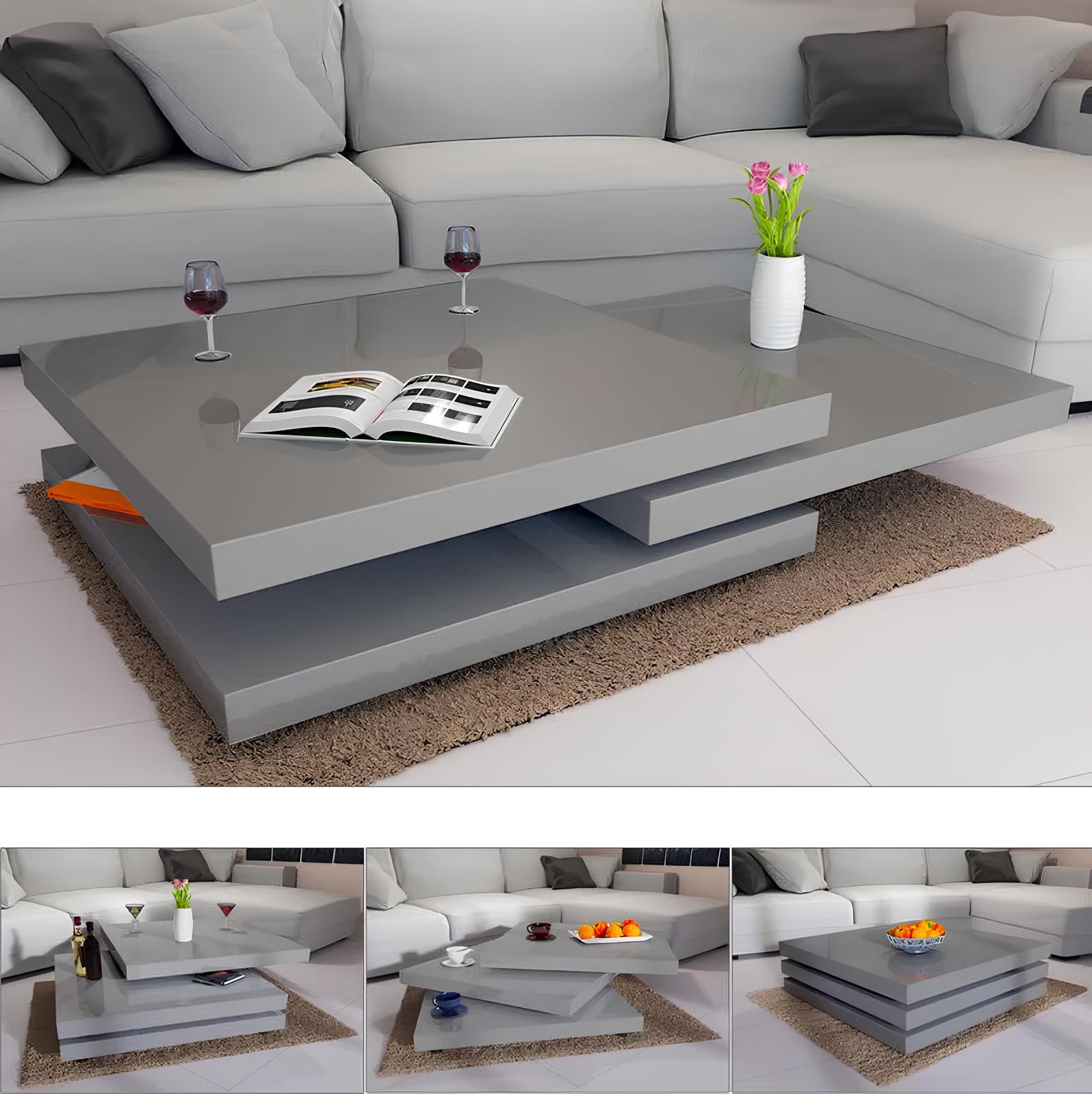 360° Rotating Design Modular Modern Square Coffee Table - Homevalley.co.uk