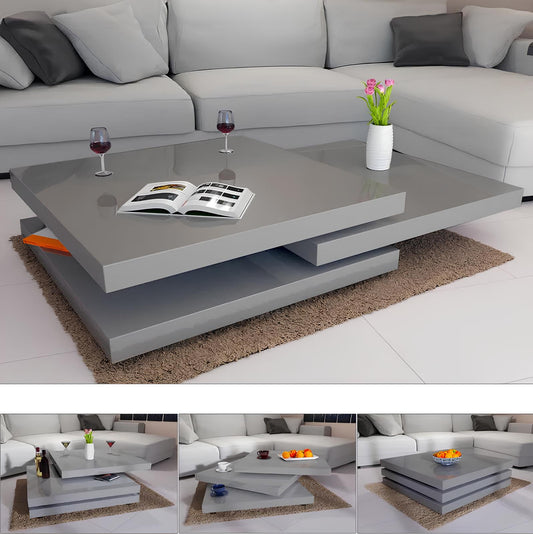 360° Rotating Design Modular Modern Square Coffee Table - Homevalley.co.uk