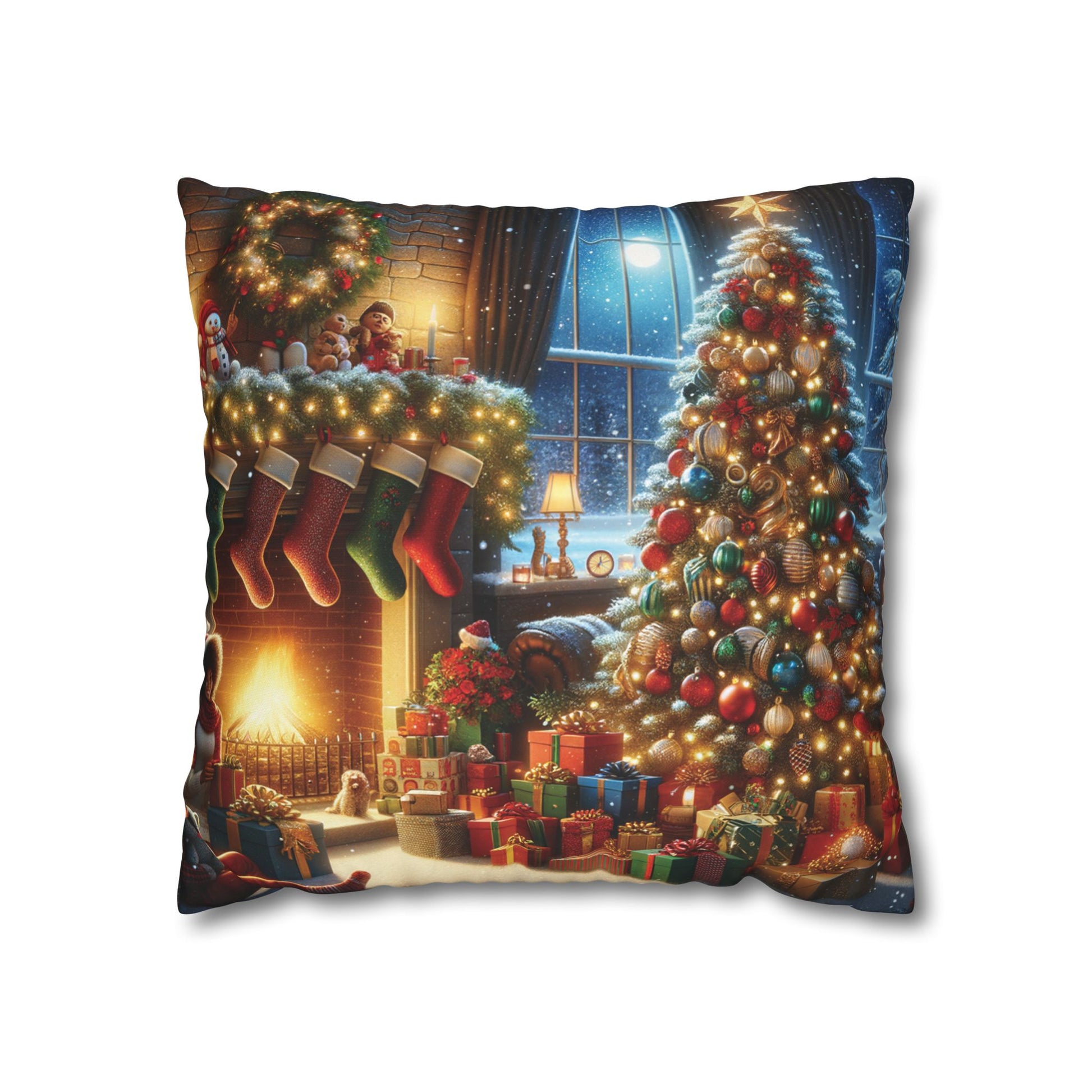 Christmas Square Pillowcase, Holiday Cushion Cover, Festive Throw Pillow, Xmas Decor, Home Decor Gift - Homevalley.co.uk