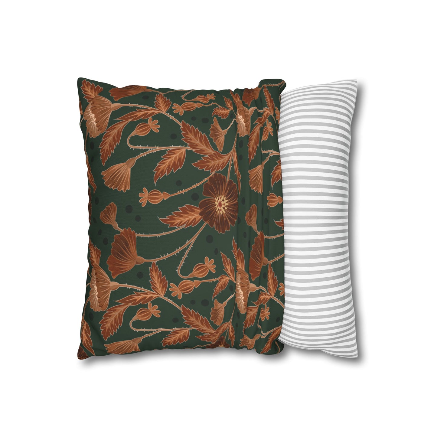 Seamise Cat Cushion Cover, Flowers Cushion Cover, Floral Pillow, Botanical Pillow, Animal Lovers - Homevalley.co.uk