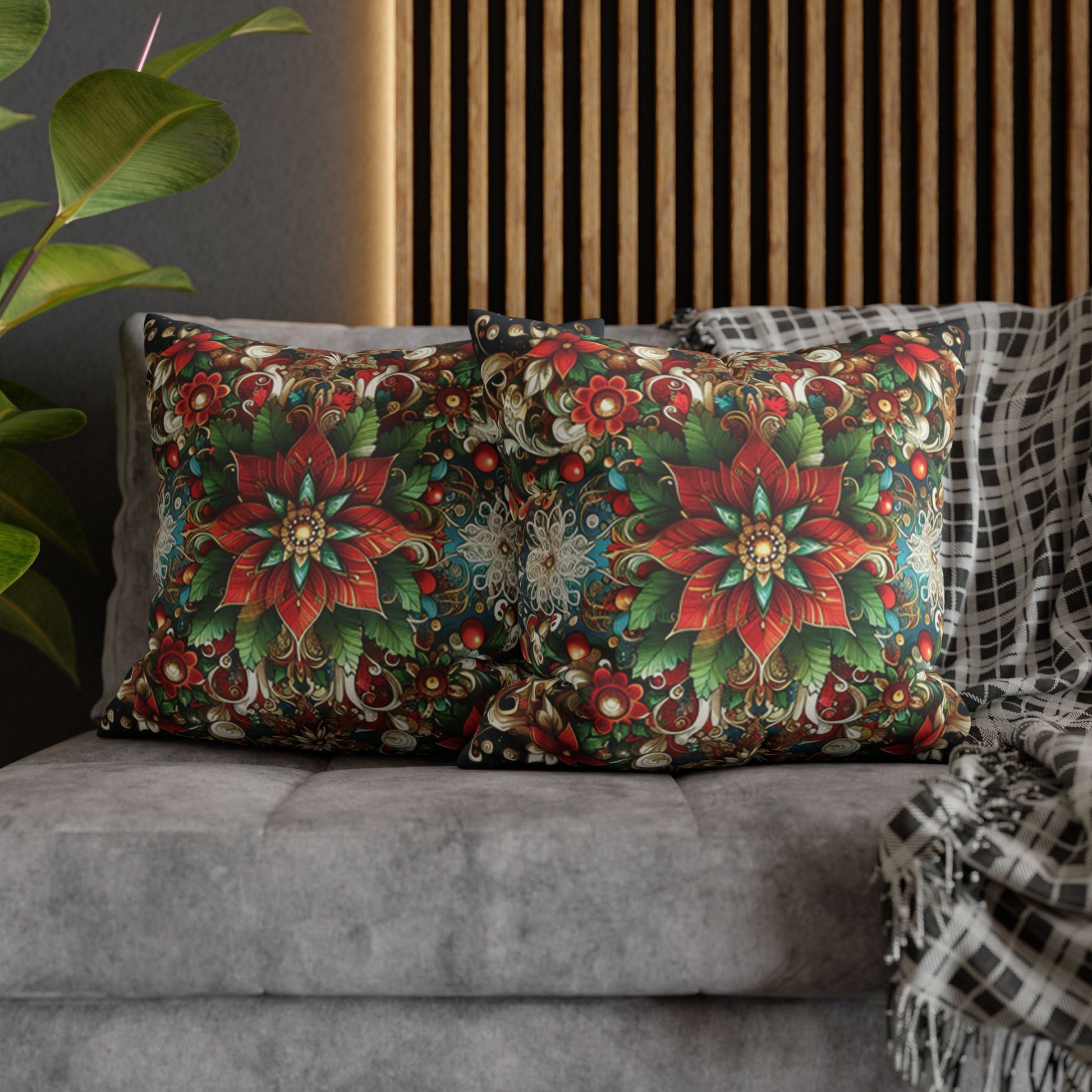 Christmas Square Pillowcase, Holiday Cushion Cover, Festive Throw Pillow, Xmas Decor, Home Decor Gift - Homevalley.co.uk