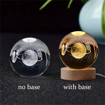 3D Laser Engraved Crystal Ball Glass LED Warm Night Light - Homevalley.co.uk