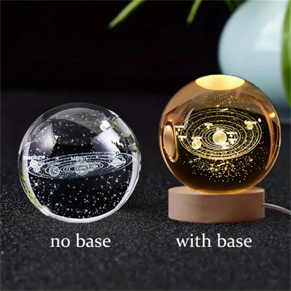 3D Laser Engraved Crystal Ball Glass LED Warm Night Light - Homevalley.co.uk