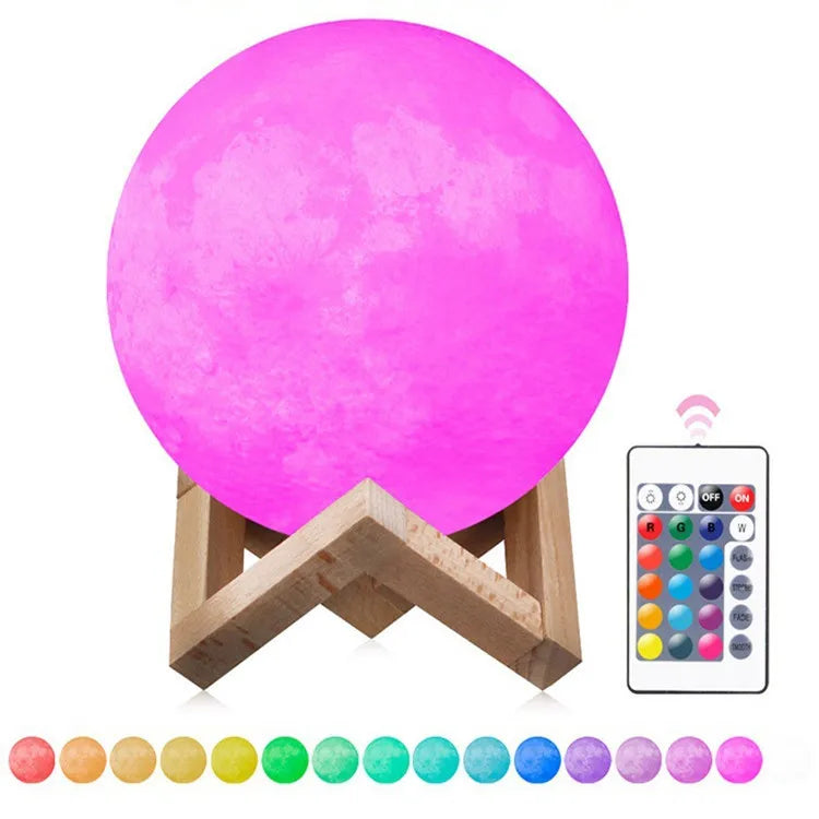 3D LED Moon Table Lamp, Night Lamp, Galaxy Lamp - Homevalley.co.uk