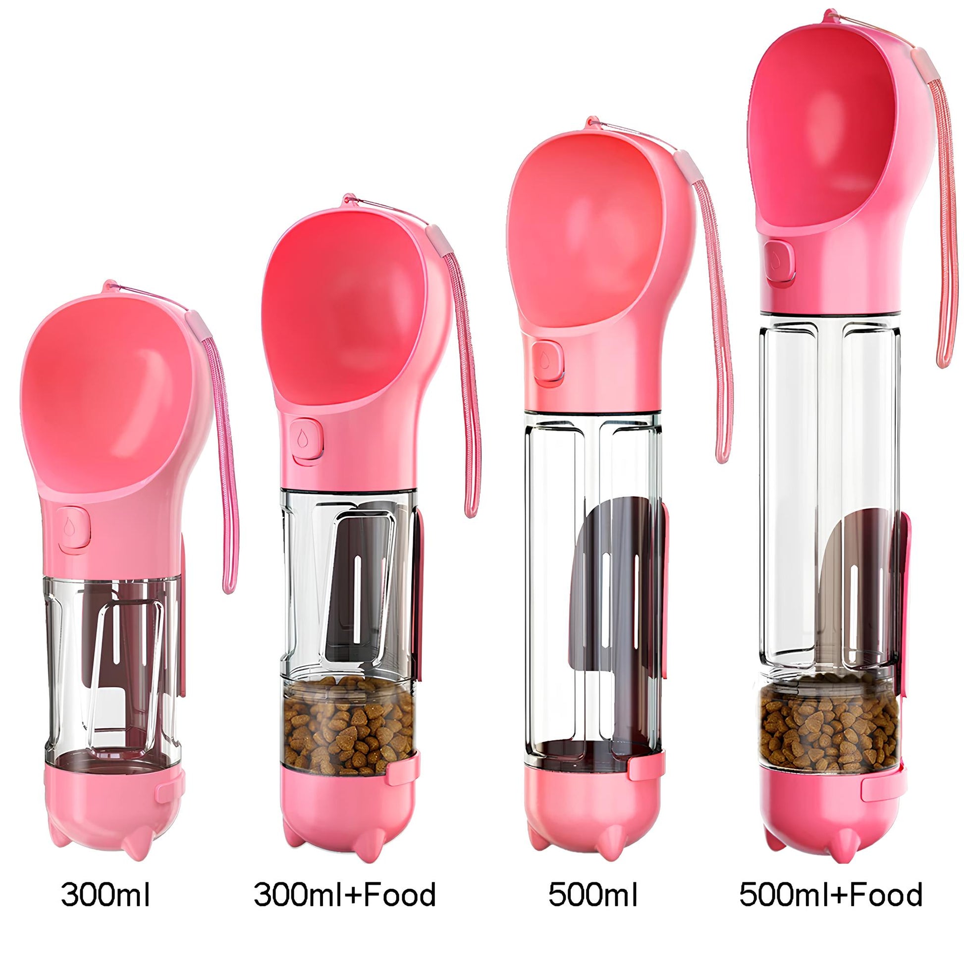 4 in1 Portable Cat Dog Water Bottle Feeder Drinker Poop Bag Dispenser - Homevalley.co.uk