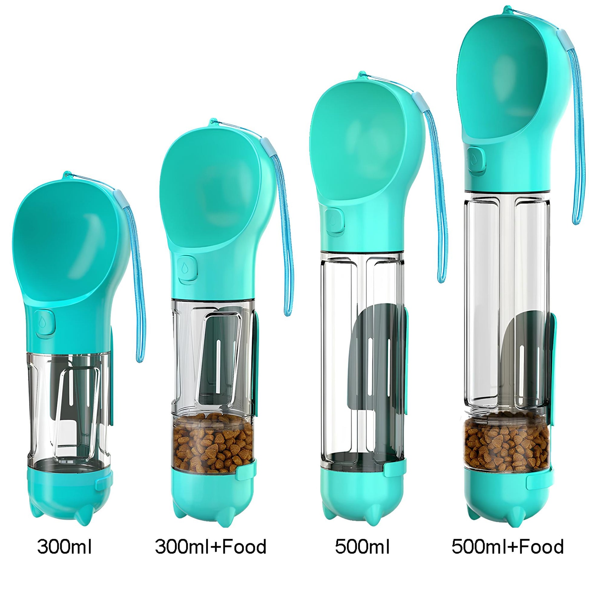4 in1 Portable Cat Dog Water Bottle Feeder Drinker Poop Bag Dispenser - Homevalley.co.uk
