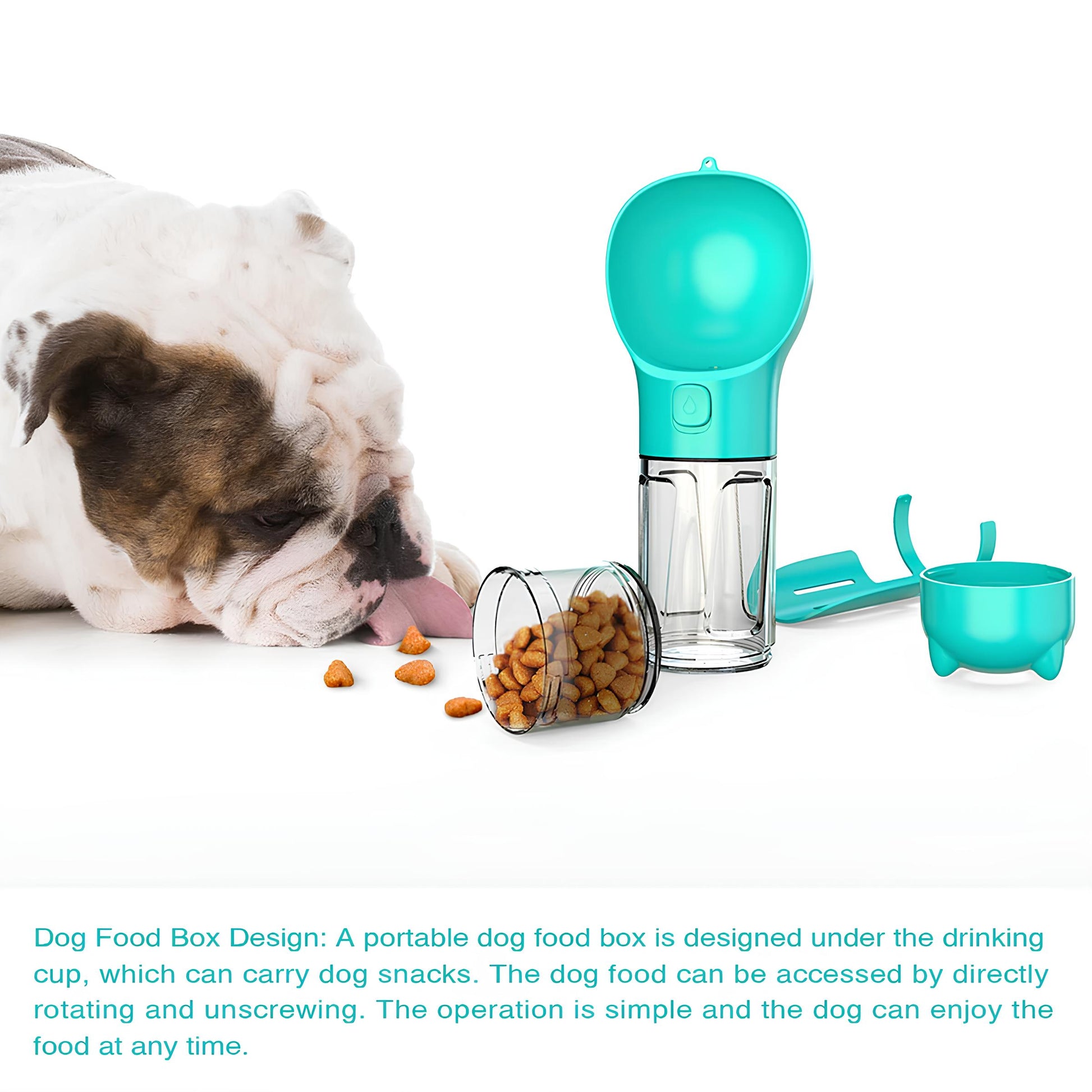 4 in1 Portable Cat Dog Water Bottle Feeder Drinker Poop Bag Dispenser - Homevalley.co.uk