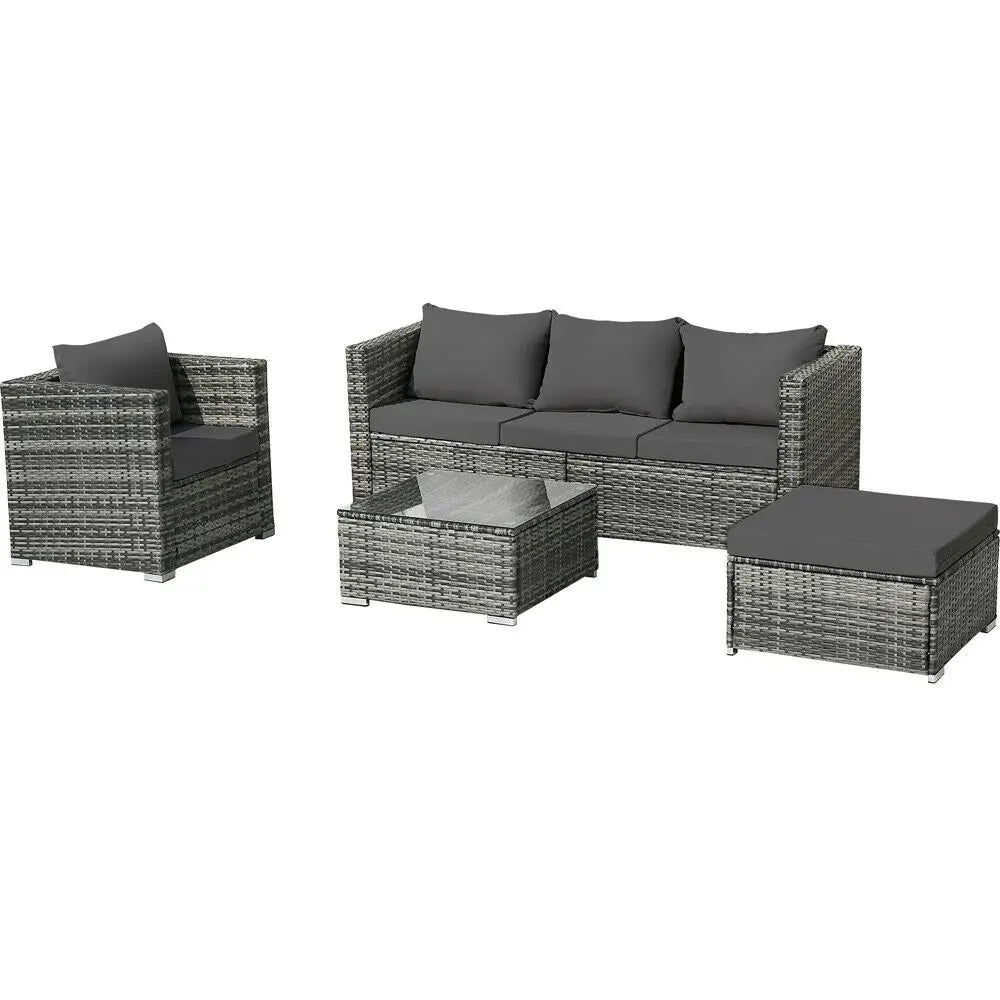 4 Piece Rattan Garden Patio Sofa Sets with Coffee Table - Homevalley.co.uk