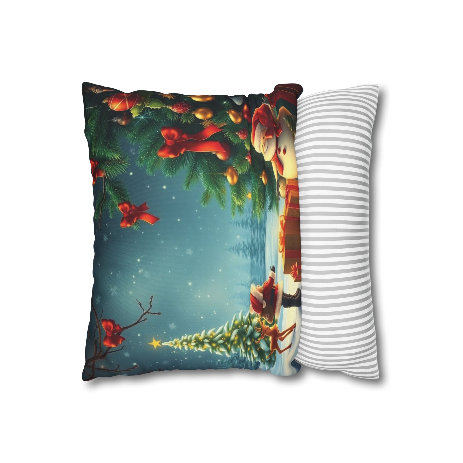 Christmas Square Pillowcase, Holiday Cushion Cover, Festive Throw Pillow, Xmas Decor, Home Decor Gift - Homevalley.co.uk