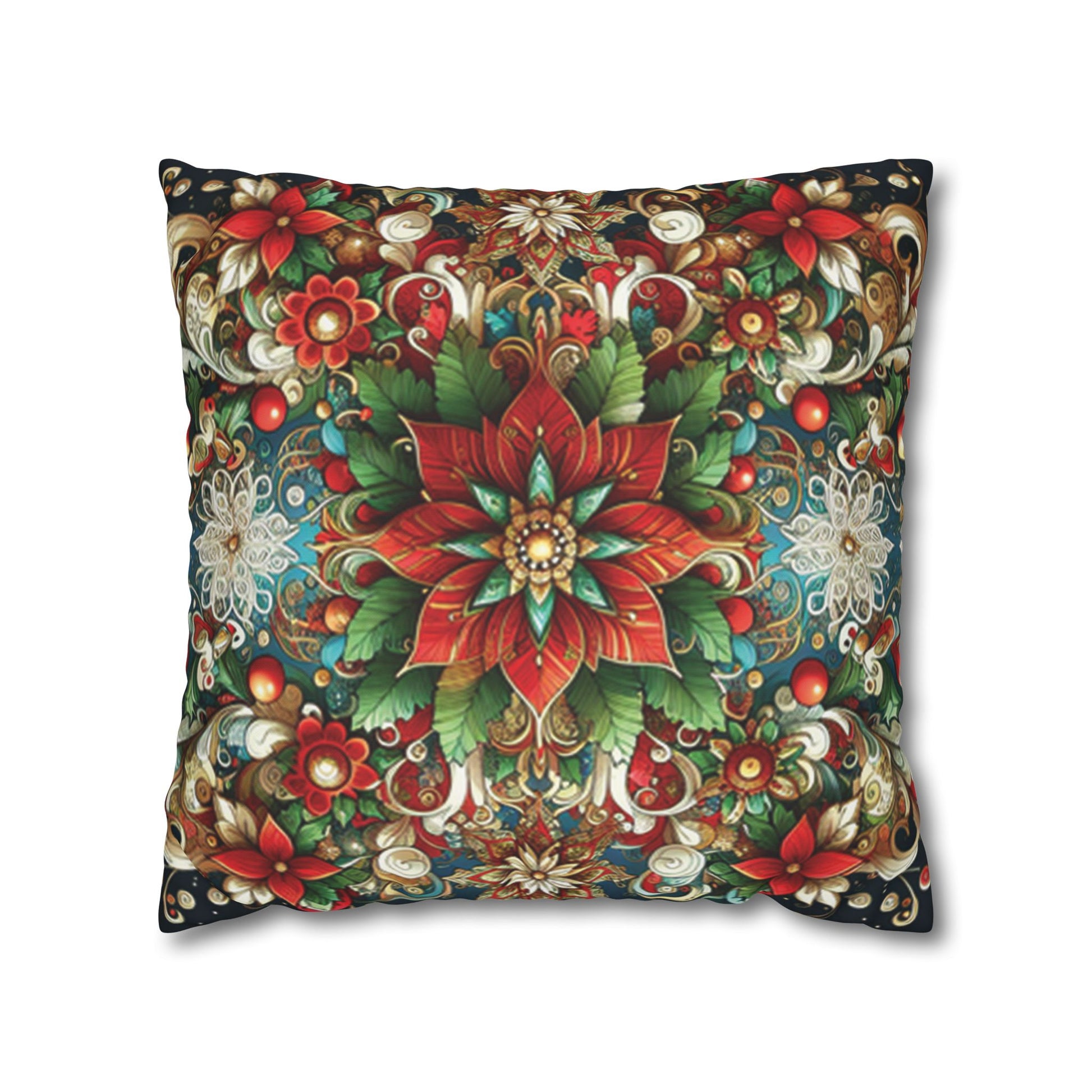 Christmas Square Pillowcase, Holiday Cushion Cover, Festive Throw Pillow, Xmas Decor, Home Decor Gift - Homevalley.co.uk