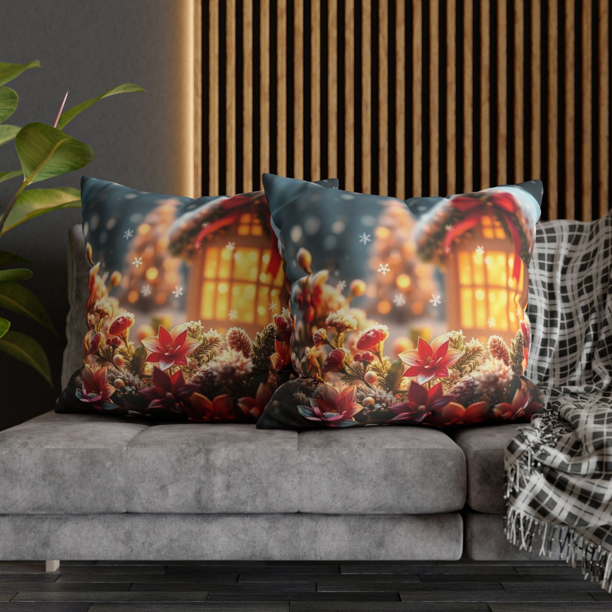 Christmas Square Pillowcase, Holiday Cushion Cover, Festive Throw Pillow, Xmas Decor, Home Decor Gift - Homevalley.co.uk