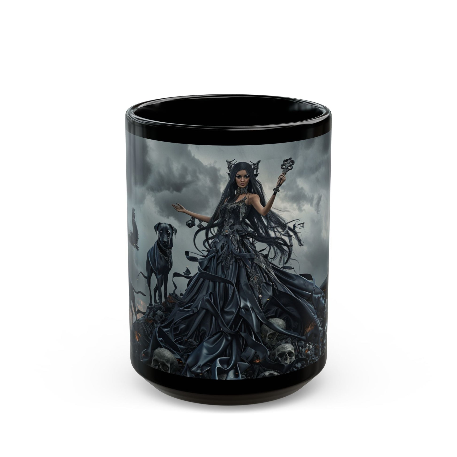 Hecate The Goddess of Crossroads, Magick and Witchcraft, Occult, Black Coffee Mug, HecateTea Cup (11oz, 15oz) - Homevalley.co.uk