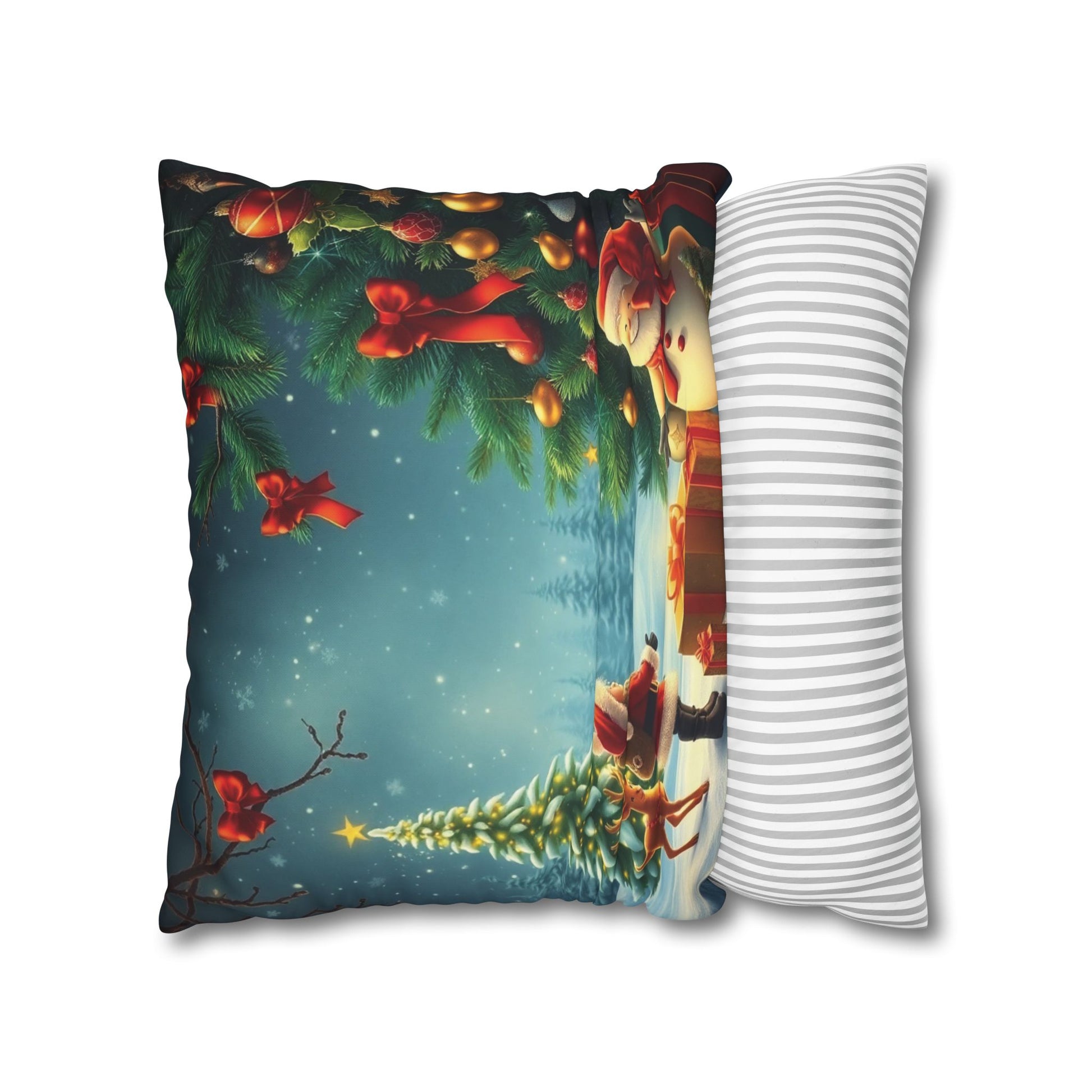 Christmas Square Pillowcase, Holiday Cushion Cover, Festive Throw Pillow, Xmas Decor, Home Decor Gift - Homevalley.co.uk