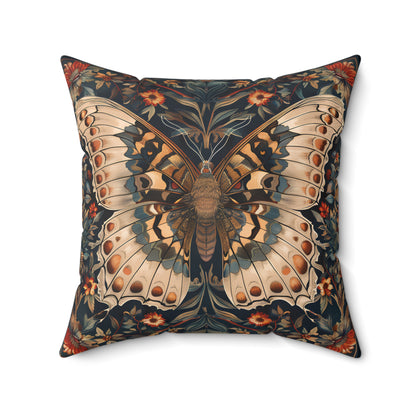 Butterfly Design Square Pillow, Butterflies and Flowers, insert included - Homevalley.co.uk