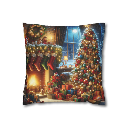 Christmas Square Pillowcase, Holiday Cushion Cover, Festive Throw Pillow, Xmas Decor, Home Decor Gift - Homevalley.co.uk