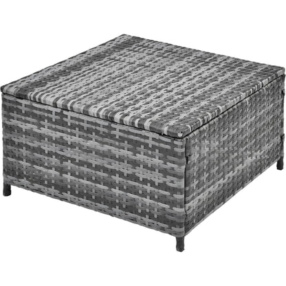 6 Seater Rattan Sofa Lounge Set with coffee table, storage and stools - Homevalley.co.uk