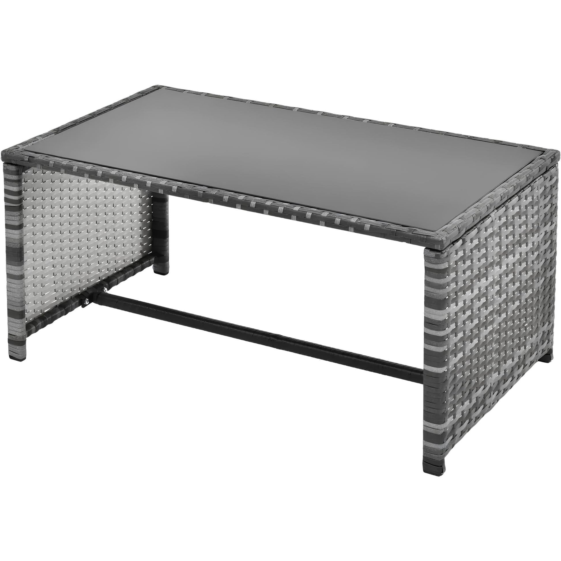 6 Seater Rattan Sofa Lounge Set with coffee table, storage and stools - Homevalley.co.uk