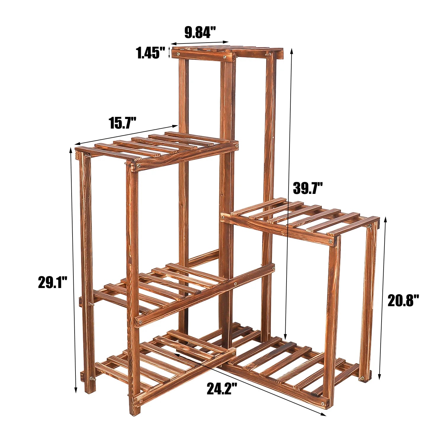 6 Tier Wooden Plant Stand Shelf - Homevalley.co.uk