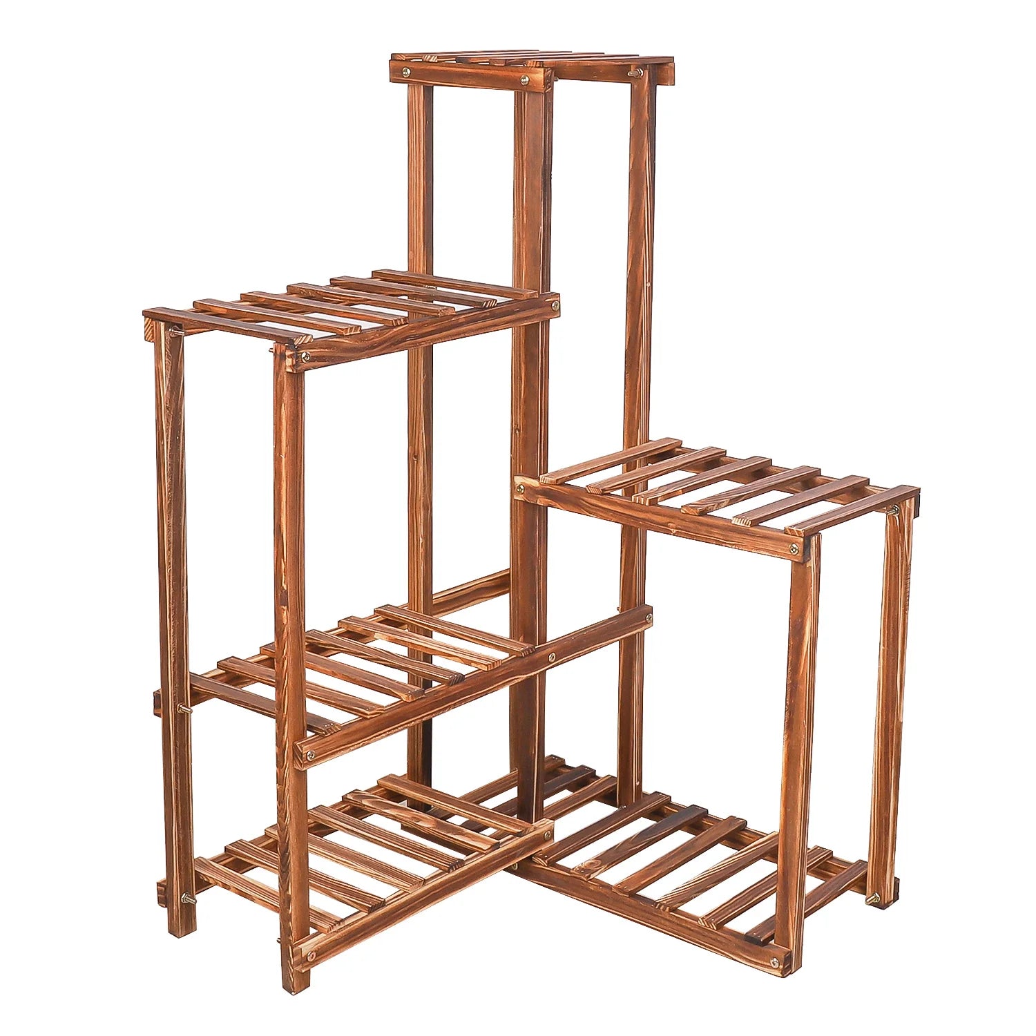 6 Tier Wooden Plant Stand Shelf - Homevalley.co.uk
