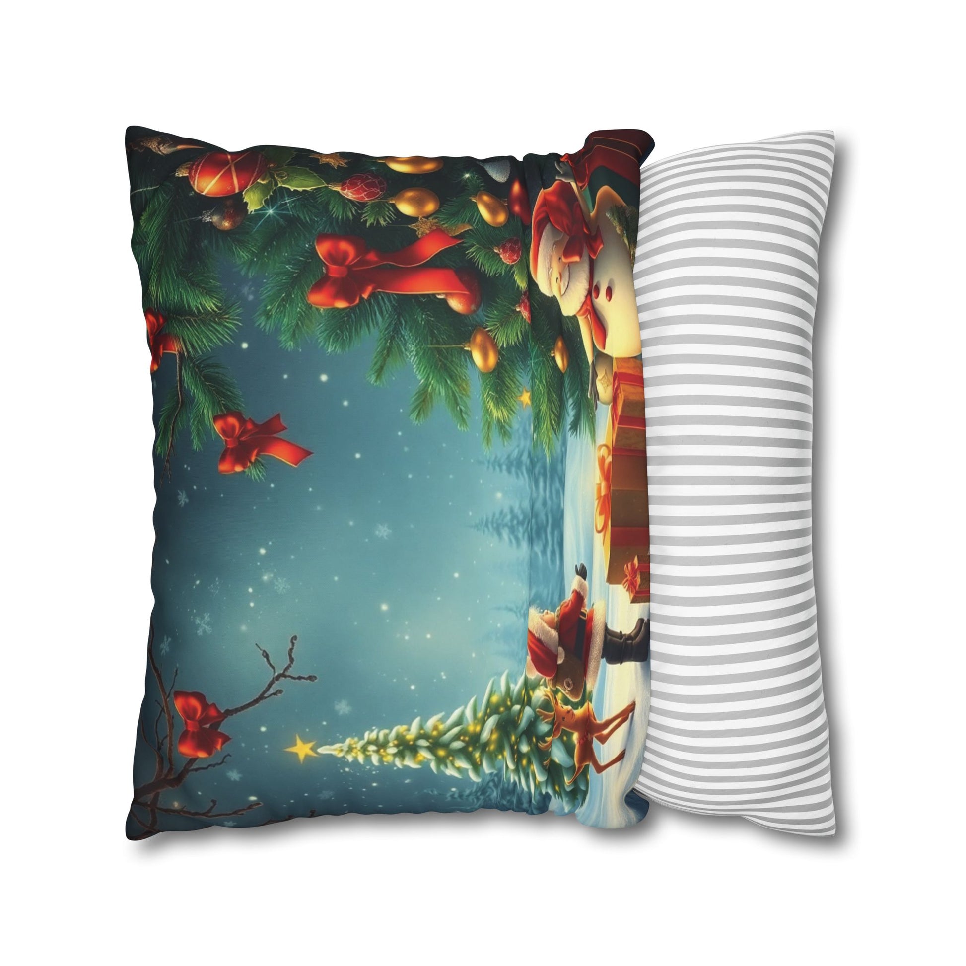 Christmas Square Pillowcase, Holiday Cushion Cover, Festive Throw Pillow, Xmas Decor, Home Decor Gift - Homevalley.co.uk
