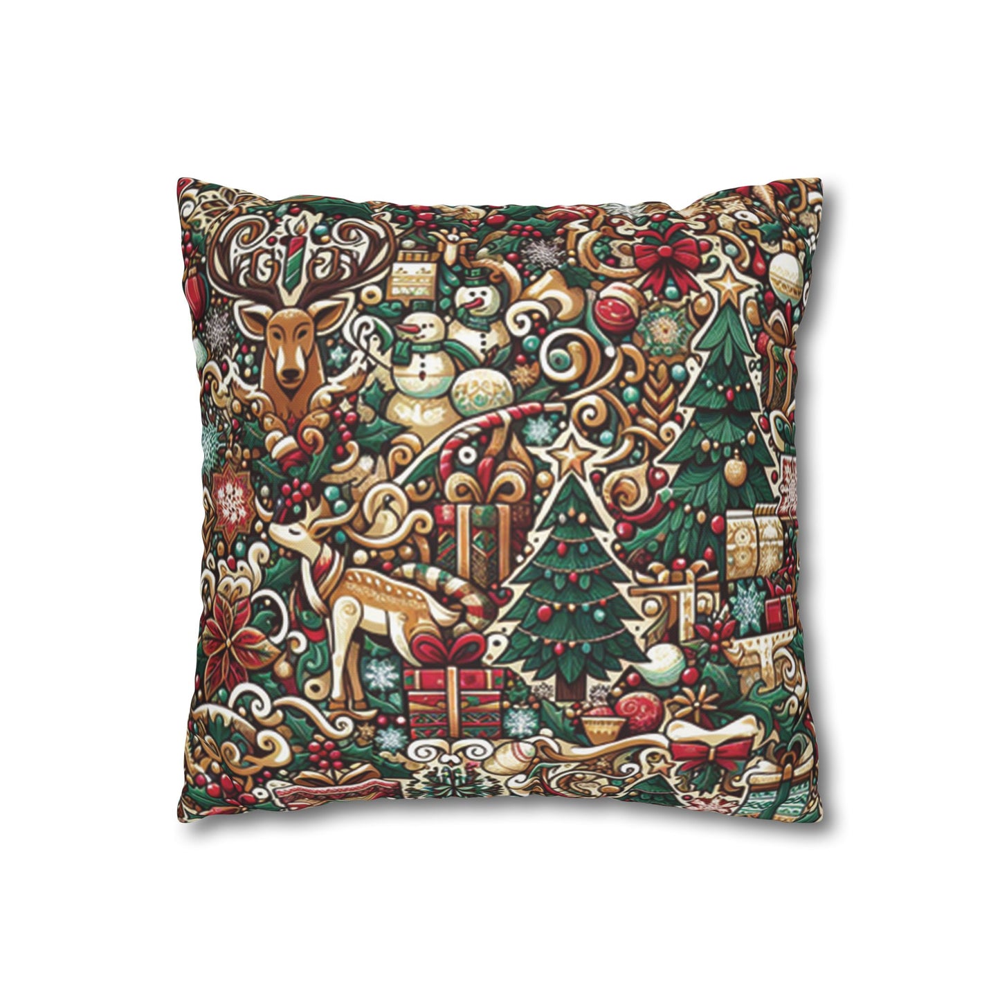 Christmas Square Pillowcase, Holiday Cushion Cover, Festive Throw Pillow, Xmas Decor, Home Decor Gift - Homevalley.co.uk