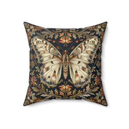 Butterfly Design Square Pillow, Butterflies and Flowers, insert included - Homevalley.co.uk