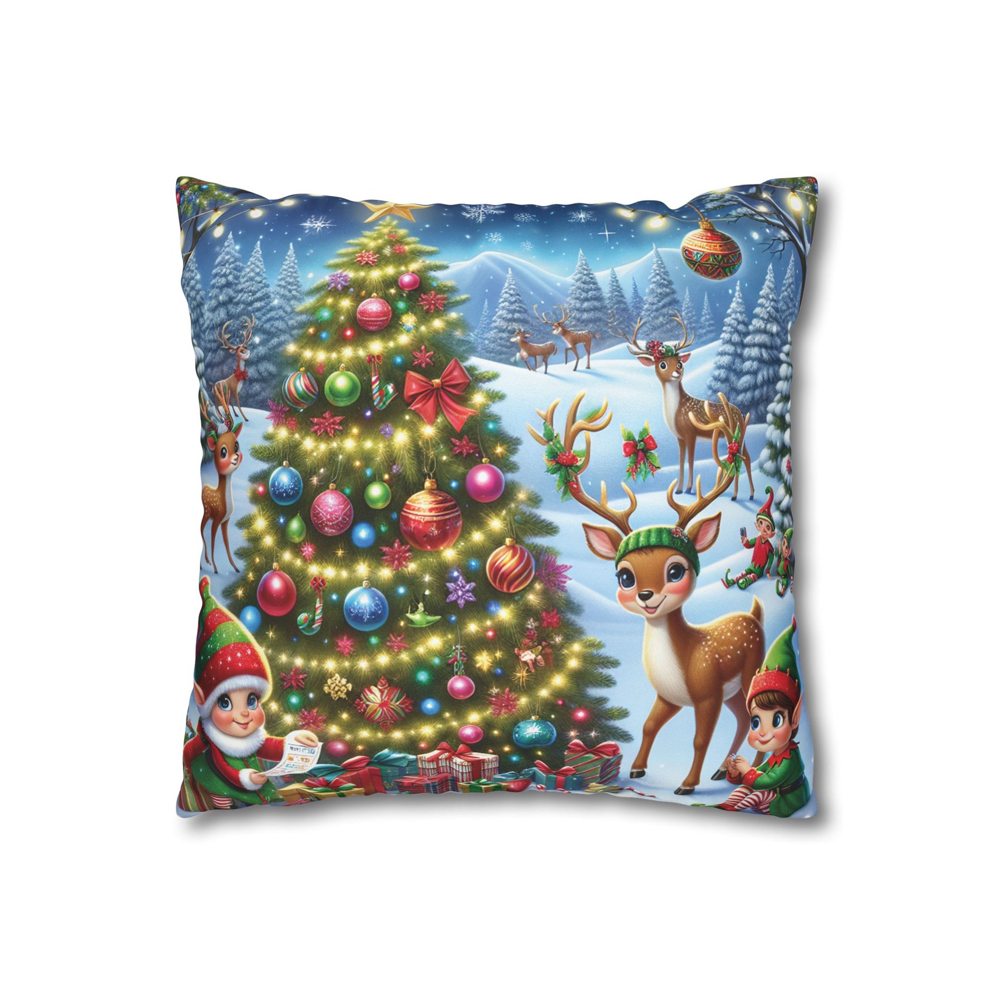 Christmas Square Pillowcase, Holiday Cushion Cover, Festive Throw Pillow, Xmas Decor, Home Decor Gift - Homevalley.co.uk