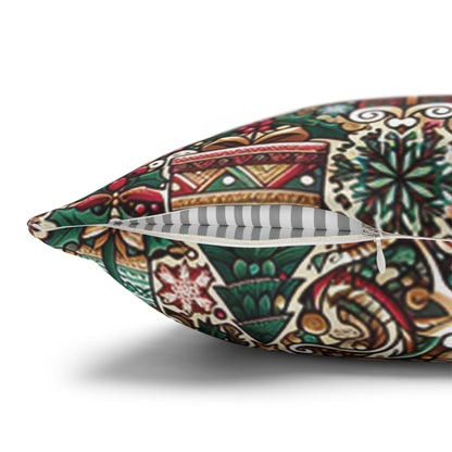Christmas Square Pillowcase, Holiday Cushion Cover, Festive Throw Pillow, Xmas Decor, Home Decor Gift - Homevalley.co.uk