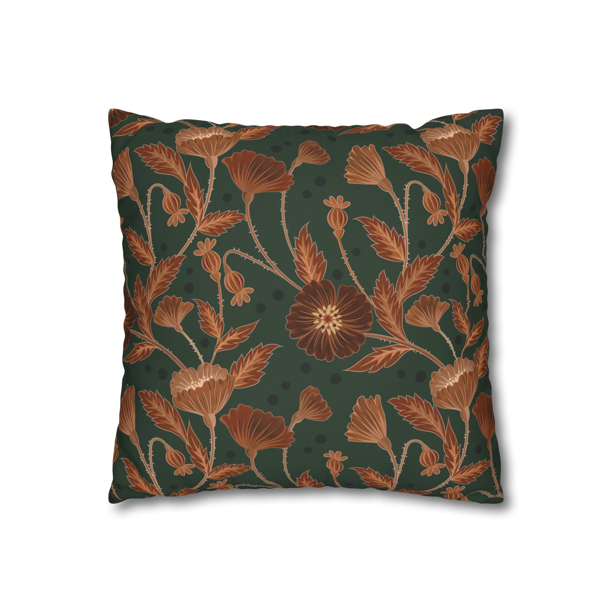 Seamise Cat Cushion Cover, Flowers Cushion Cover, Floral Pillow, Botanical Pillow, Animal Lovers - Homevalley.co.uk