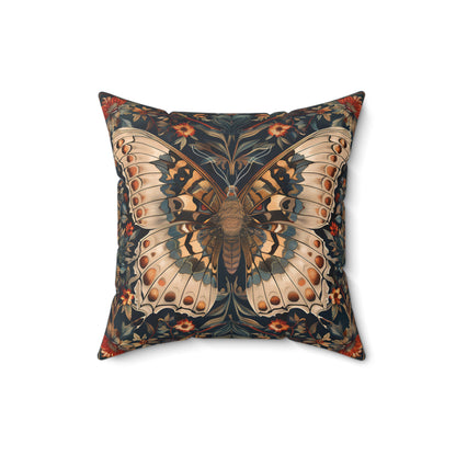 Butterfly Design Square Pillow, Butterflies and Flowers, insert included - Homevalley.co.uk