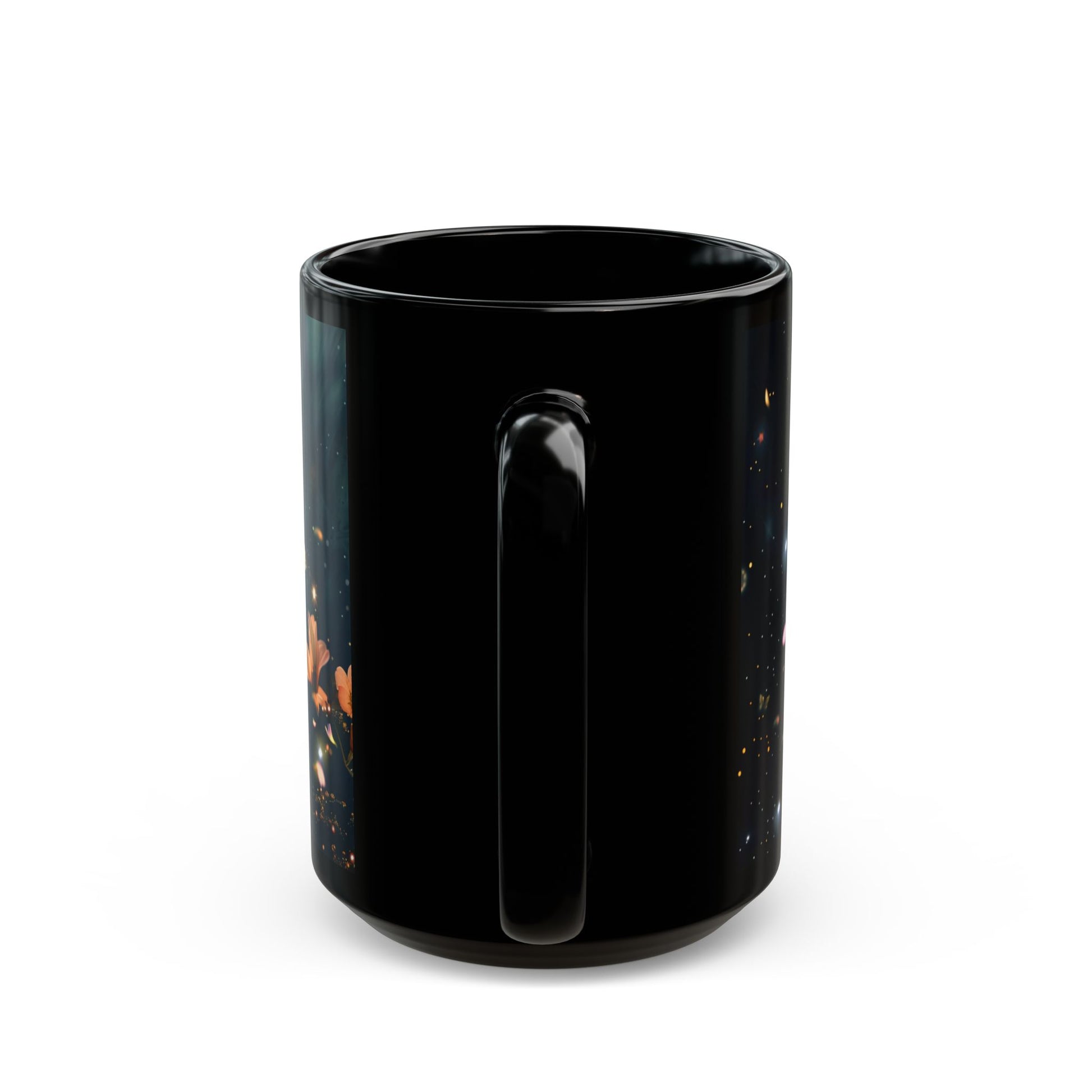 Moon and Flowers Black Coffee Mug,Tea Cup, Floral Mug, Gift for Her, Mother's Day, Gift Idea (11oz, 15oz) - Homevalley.co.uk