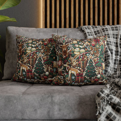 Christmas Square Pillowcase, Holiday Cushion Cover, Festive Throw Pillow, Xmas Decor, Home Decor Gift - Homevalley.co.uk