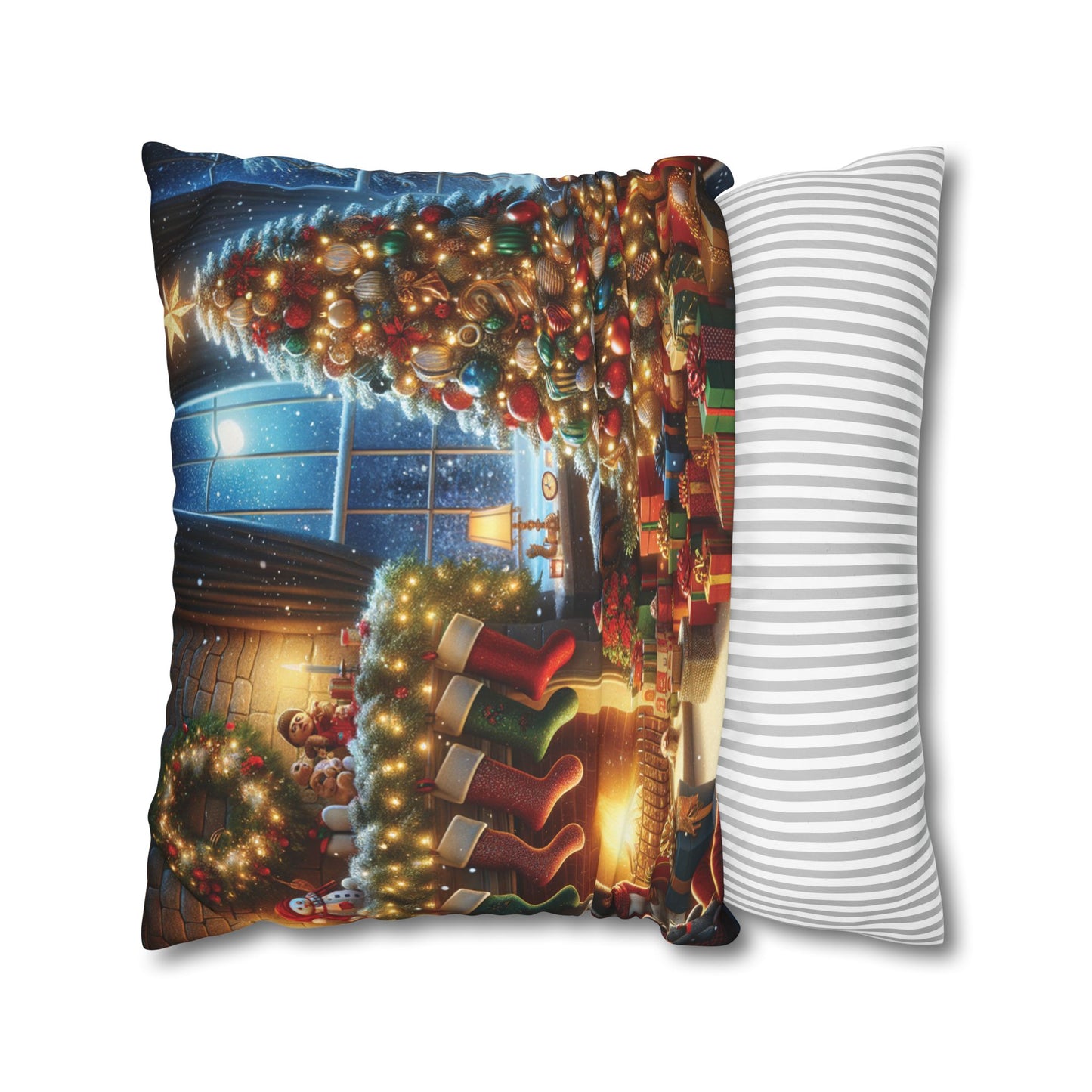 Christmas Square Pillowcase, Holiday Cushion Cover, Festive Throw Pillow, Xmas Decor, Home Decor Gift - Homevalley.co.uk