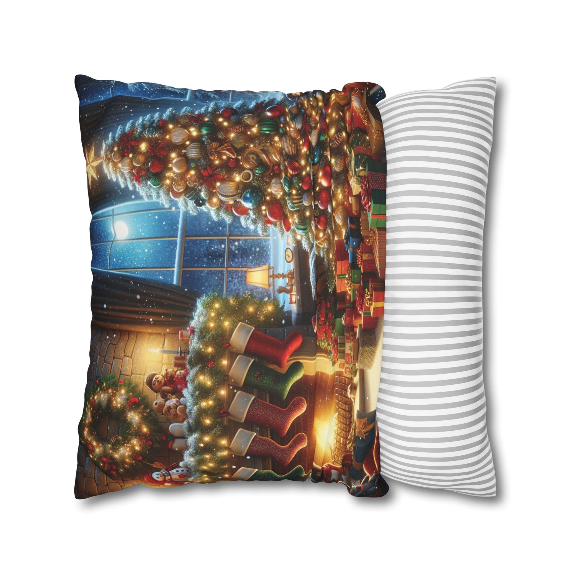 Christmas Square Pillowcase, Holiday Cushion Cover, Festive Throw Pillow, Xmas Decor, Home Decor Gift - Homevalley.co.uk