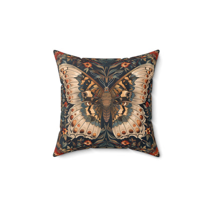 Butterfly Design Square Pillow, Butterflies and Flowers, insert included - Homevalley.co.uk