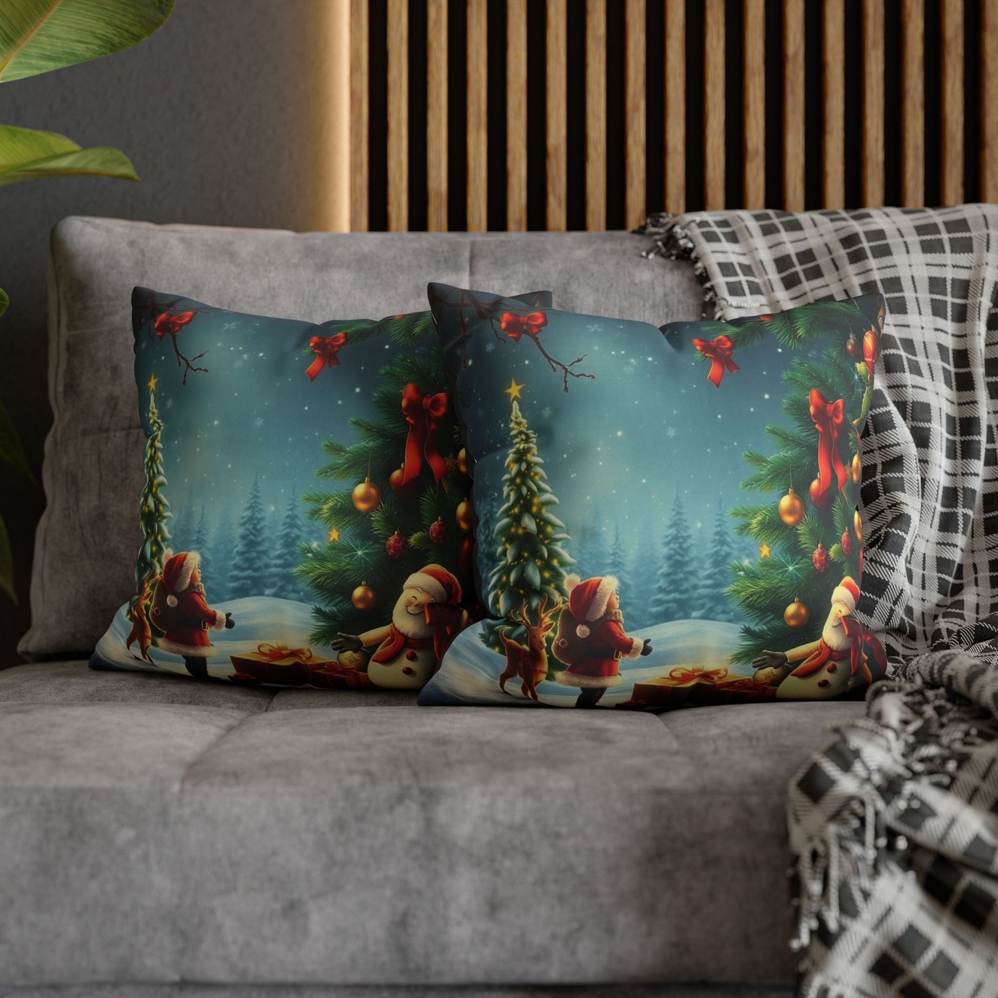 Christmas Square Pillowcase, Holiday Cushion Cover, Festive Throw Pillow, Xmas Decor, Home Decor Gift - Homevalley.co.uk