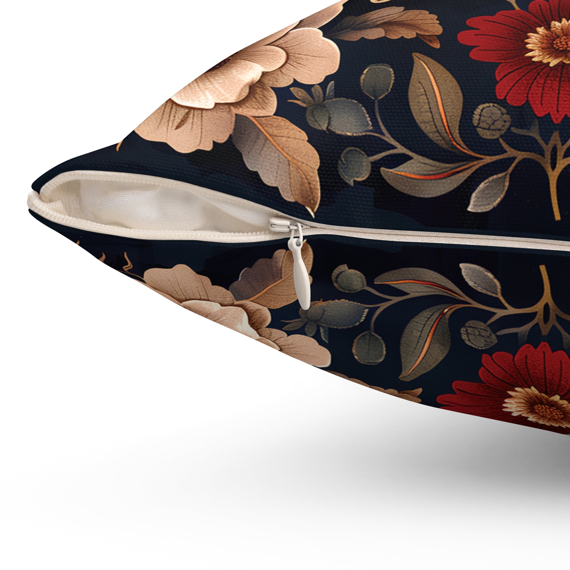 Butterfly Design Square Pillow, Butterflies and Flowers, insert included - Homevalley.co.uk