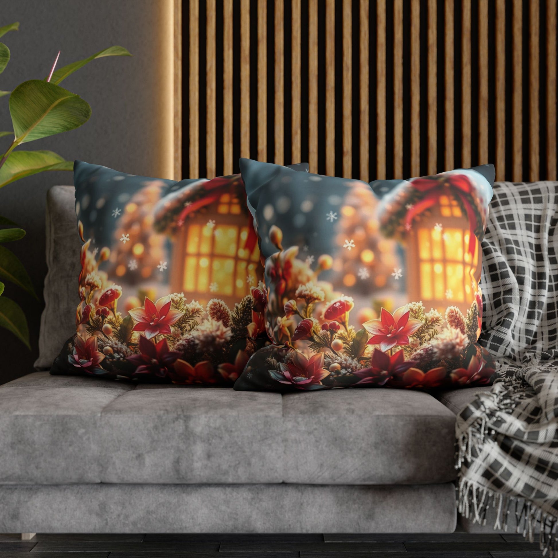 Christmas Square Pillowcase, Holiday Cushion Cover, Festive Throw Pillow, Xmas Decor, Home Decor Gift - Homevalley.co.uk