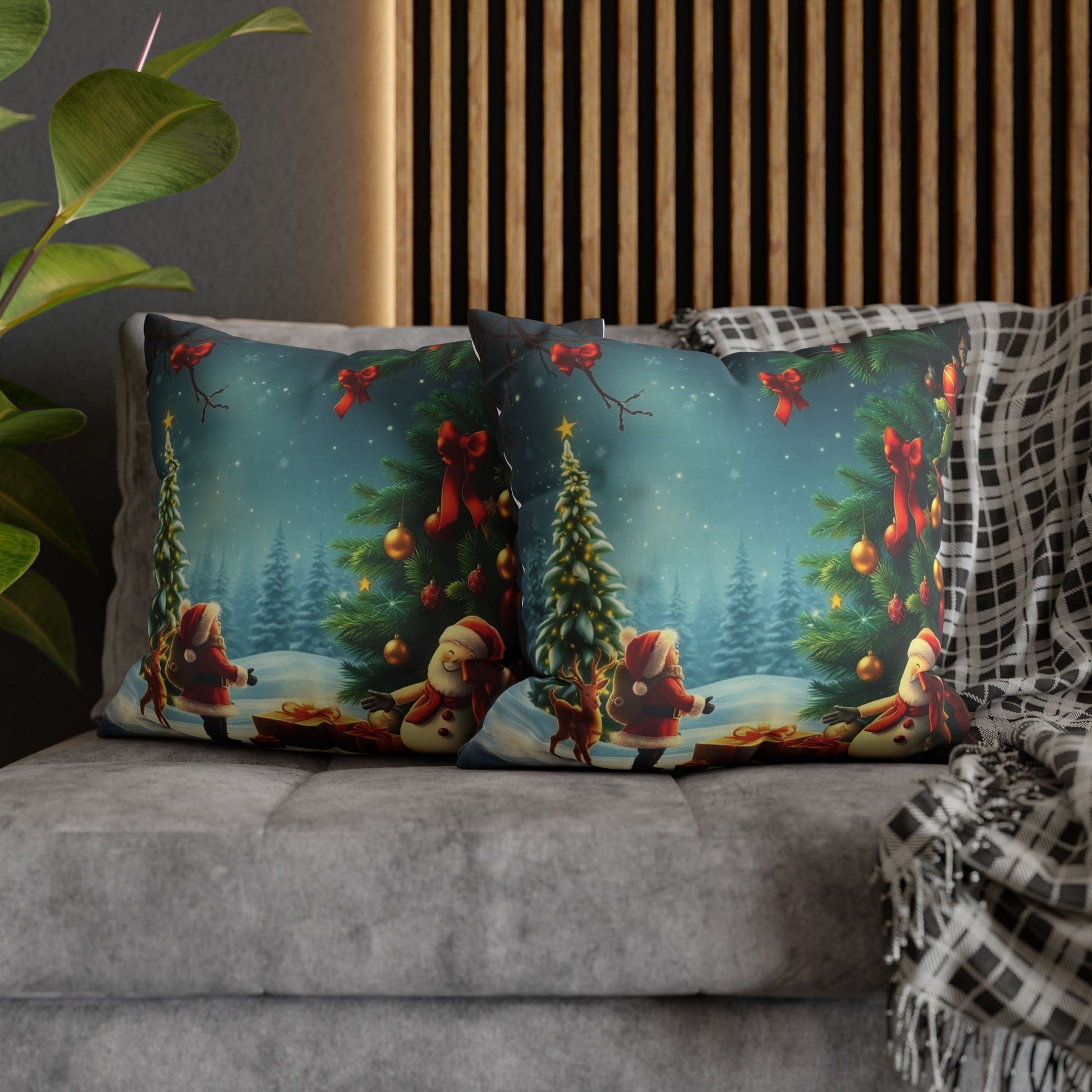 Christmas Square Pillowcase, Holiday Cushion Cover, Festive Throw Pillow, Xmas Decor, Home Decor Gift - Homevalley.co.uk
