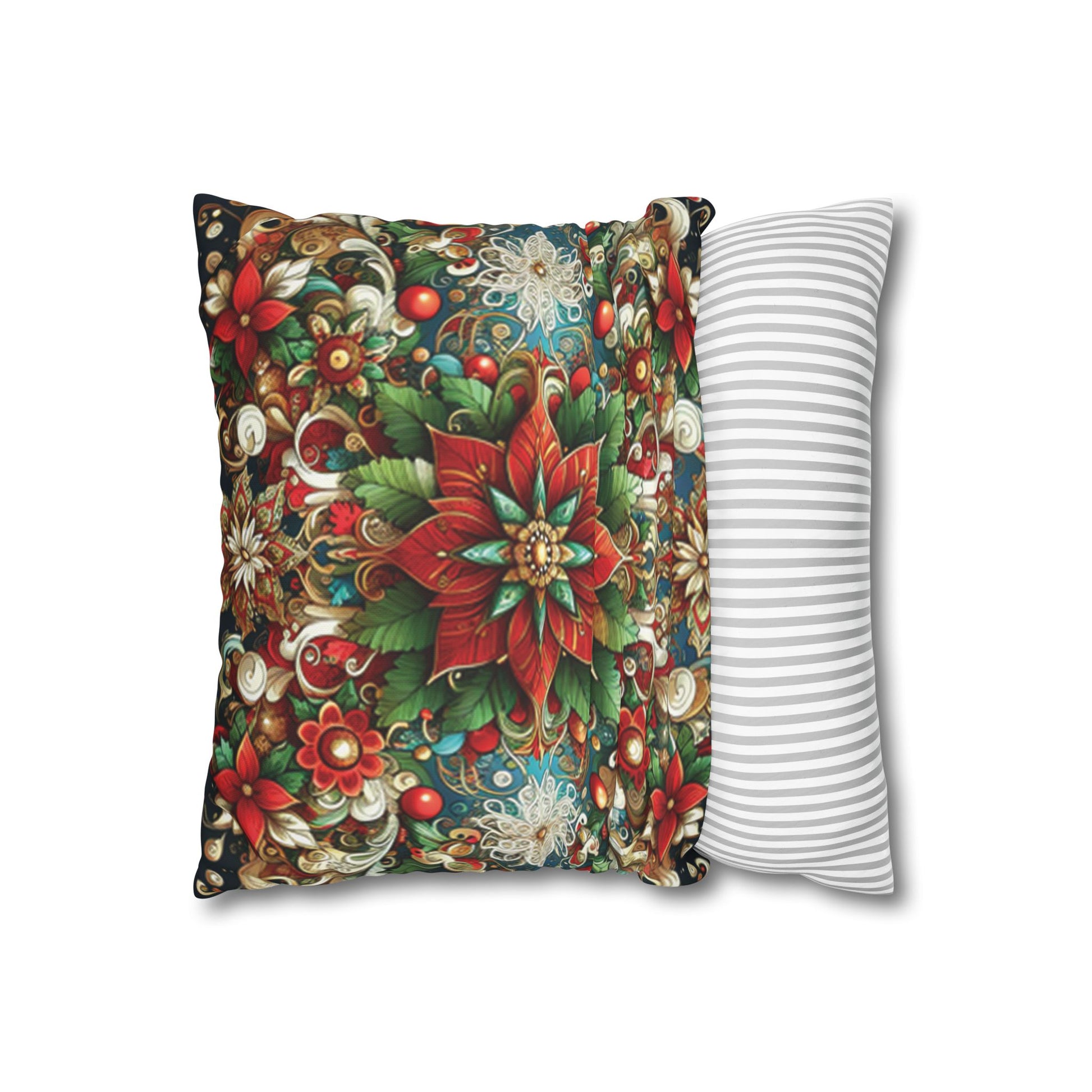 Christmas Square Pillowcase, Holiday Cushion Cover, Festive Throw Pillow, Xmas Decor, Home Decor Gift - Homevalley.co.uk